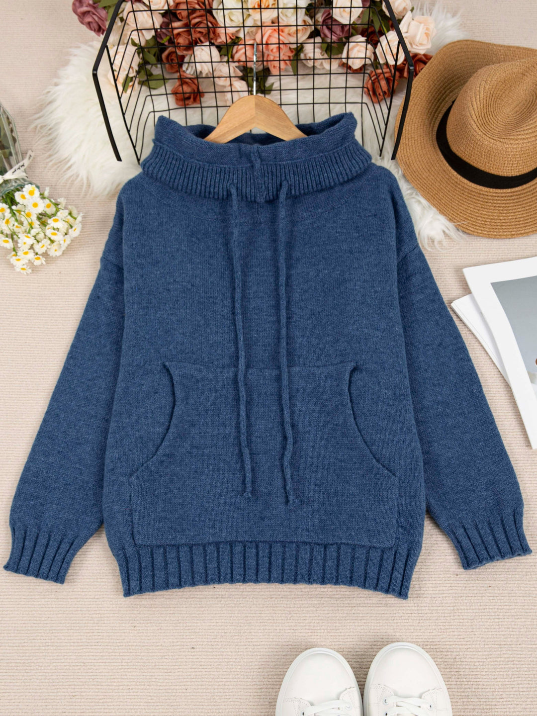 ZELINA | Sweter z Długim Rękawem z Kieszenią